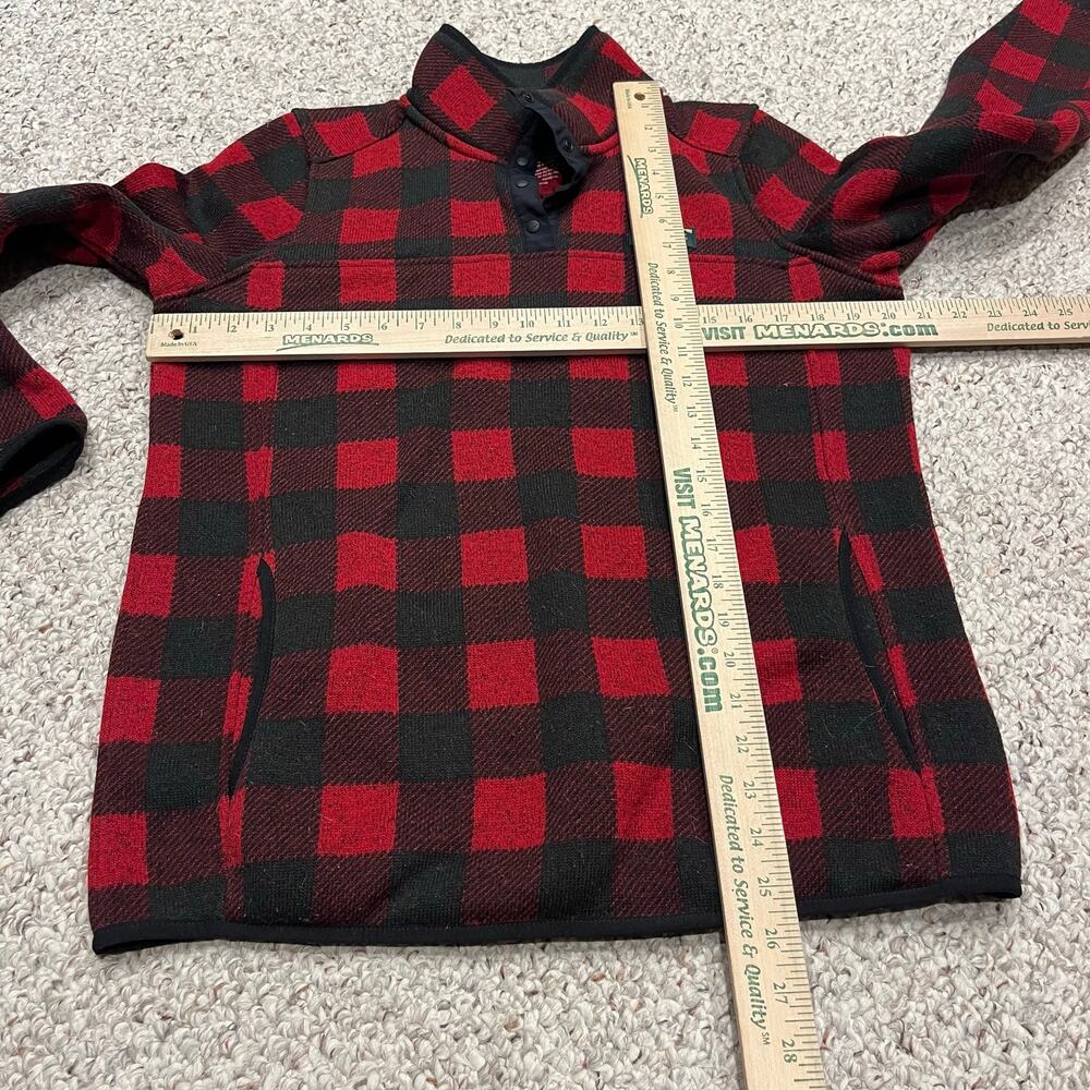 LL Bean Sweater Fleece Pullover M Buffalo Plaid Preppy Fall Cozy Casual Outdoor - Picture 3 of 5